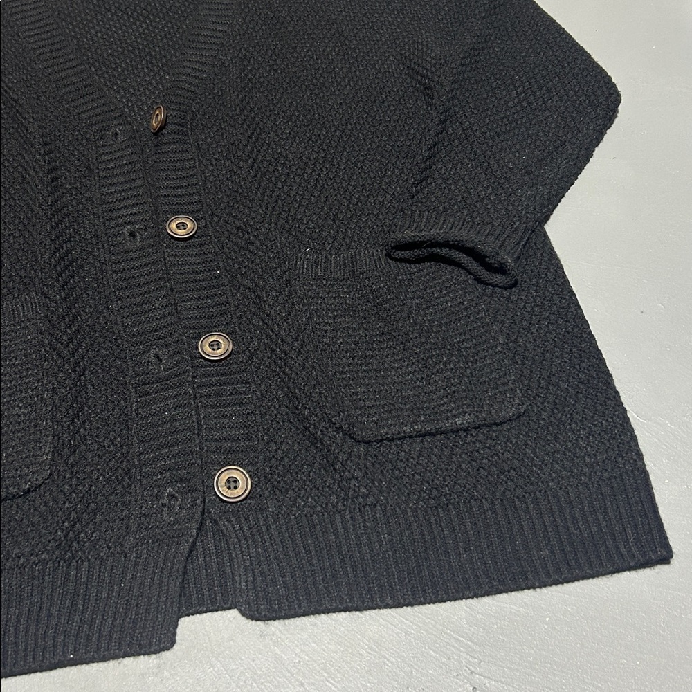 Black Knit Button Down Cardigan Sweater (Women’s XL) - Picture 3 of 11